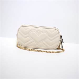 Gu.cci GG Marmont Mini Chain Bag White Leather 546581