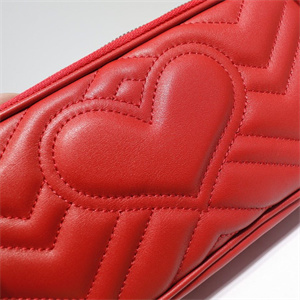 Gu.cci GG Marmont Mini Chain Bag Red Leather 546581