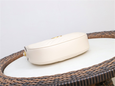 Gu.cci GG Marmont Half Moon Shaped Mini Bag White 699514