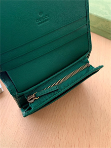 Gu.cci Diana Card Case Wallet Green Leather 658244