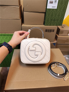 Gu.cci Blondie Top Handle Bag White Leather 744434