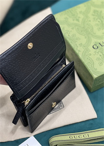 Gu.cci Horsebit 1955 Card Case Wallet Black Denim 621887