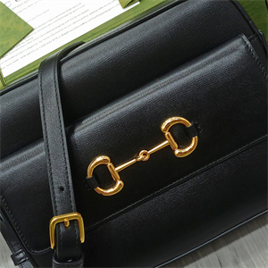 Gu.cci Horsebit 1955 Small Shoulder Bag Black leather 645454