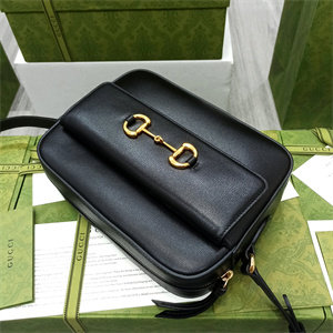Gu.cci Horsebit 1955 Small Shoulder Bag Black leather 645454