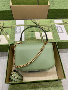 Gu.cci Blondie Small Top Handle Bag Light Green Leather 735101