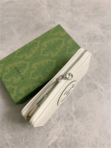 Gu.cci Blondie Zip Around Wallet White Leather 760312