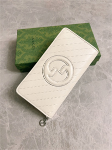 Gu.cci Blondie Zip Around Wallet White Leather 760312