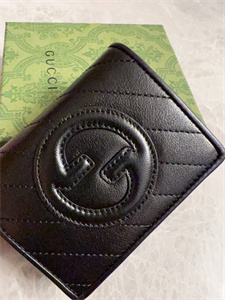 Gu.cci Blondie Card Case Wallet Black Leather 760317