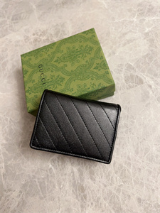 Gu.cci Blondie Card Case Wallet Black Leather 760317