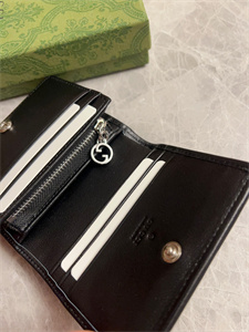 Gu.cci Blondie Card Case Wallet Black Leather 760317