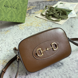 Gu.cci Horsebit 1955 Small Shoulder Bag Brown Leather 760196