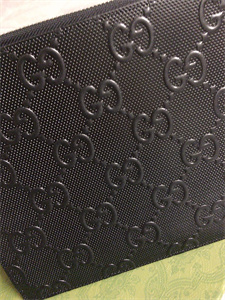 Gu.cci GG Clutch Bag Embossed Black Leather 625569