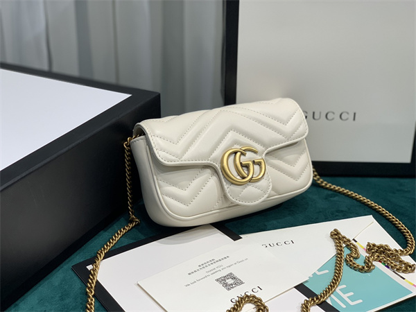 Gu.cci GG Marmont  Mini Bag White 476433