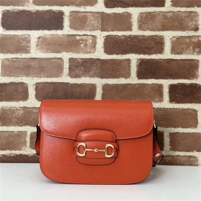 G*u*i horsebit 1955 shoulder bag orange leather 602204
