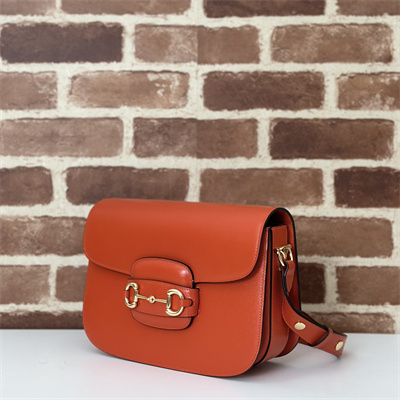 G*u*i horsebit 1955 shoulder bag orange leather 602204