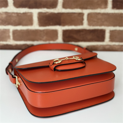 G*u*i horsebit 1955 shoulder bag orange leather 602204