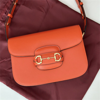 G*u*i horsebit 1955 shoulder bag orange leather 602204