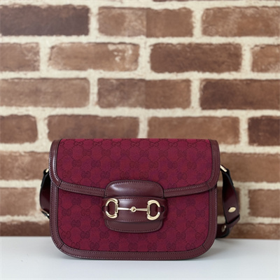 G*u*i horsebit 1955 shoulder bag gg canvas burgundy 602204