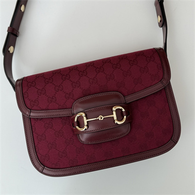G*u*i horsebit 1955 shoulder bag gg canvas burgundy 602204