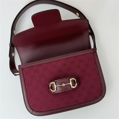G*u*i horsebit 1955 shoulder bag gg canvas burgundy 602204
