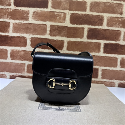 Gu.cci Horsebit 1955 Mini Rounded Bag Black Leather 760191