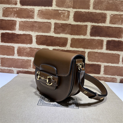 Gu.cci Horsebit 1955 Mini Rounded Bag Brown Leather 760191