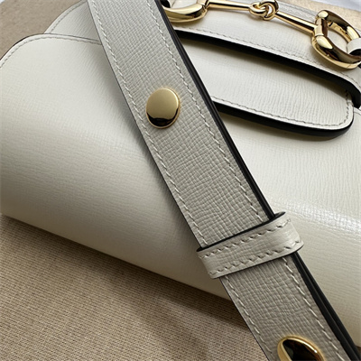 Gu.cci Horsebit 1955 Mini Rounded Bag White Leather 760191