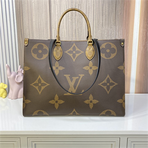 L.V ONTHEGO GM Monogram Canvas with Black Leather Long Strap M45320