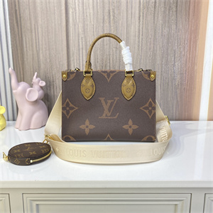L.V ONTHEGO PM Monogram Canvas with Beige Strap M46373