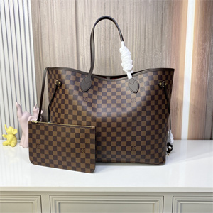 L.V Neverful GM Damier Ebene Inside Red N41357