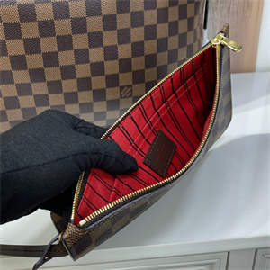 L.V Neverful GM Damier Ebene Inside Red N41357