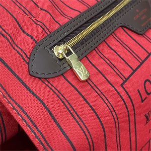 L.V Neverful GM Damier Ebene Inside Red N41357