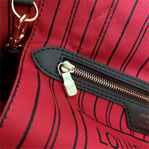 L.V Neverful PM Damier Ebene Inside Red N41359