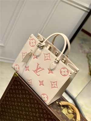 L.V ONTHEGO MM Monogram Empreinte Cream/Pink M21575