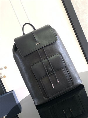D*or backpack black oblique calfskin