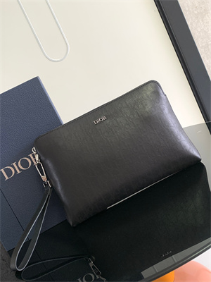 Di.or Pouch  Black Oblique Galary Calfskin