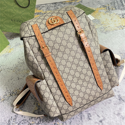 Gu.cci GG Backpack Ostrich With Double G 710859