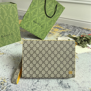 Gu.cci Pouch Canvas with GG Detail Yellow 768255