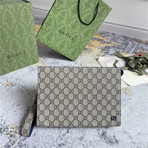 Gu.cci Pouch Canvas with GG Detail Blue 768255