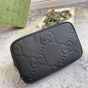 Gu.cci Jumbo GG Toiletry Case Black Leather 766957