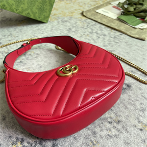 Gu.cci GG Marmont Half Moon Shaped Mini Bag Red 699514
