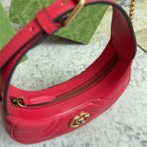 Gu.cci GG Marmont Half Moon Shaped Mini Bag Red 699514