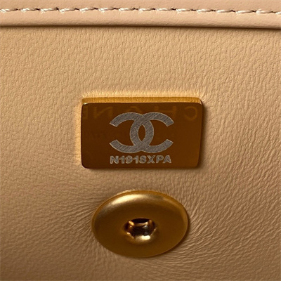 Cha.nel Mini Flap Bag Calfskin With Gold Ball Gold Tone Metal Beige AS2615