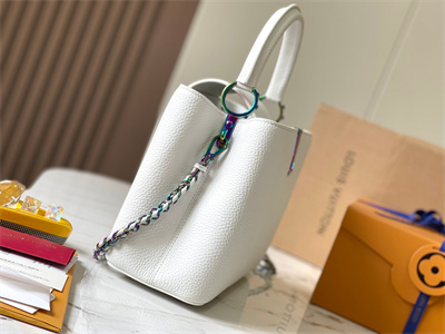L.V Capucines MM Bag Taurillon Leather White M22055