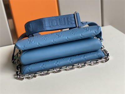 L.V Coussin PM Bag Monogram Embossed Lambskin Grey Blue M57790
