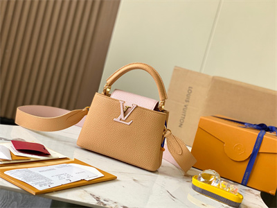 L.V Capucines Mini Bag Taurillon Leather Beige/Pink M59440