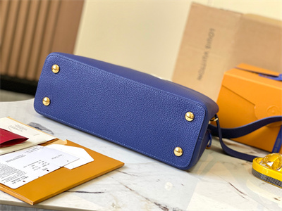 L.V Capucines MM Bag Taurillon  Leather Dark Blue/Light Blue M59466