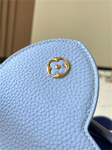 L.V Capucines MM Bag Taurillon  Leather Dark Blue/Light Blue M59466