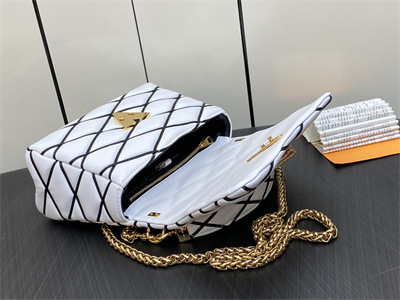 L.V  Go-14 MM Bag Lambskin White/Black M22890