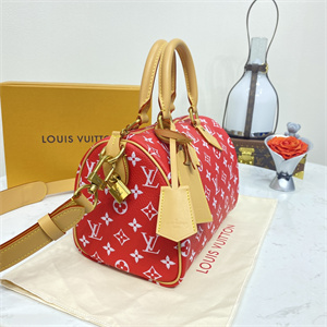 L.V Speedy P9 Bandoulière 25 Monogram Soft Calfskin  Red M24425